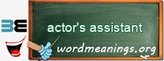 WordMeaning blackboard for actor's assistant